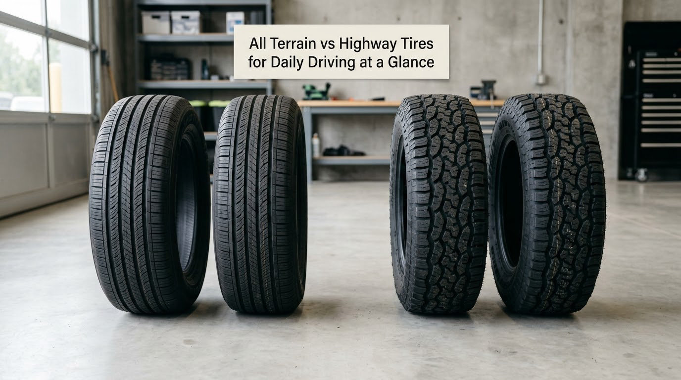All Terrain vs Highway Tires for Daily Driving at a Glance