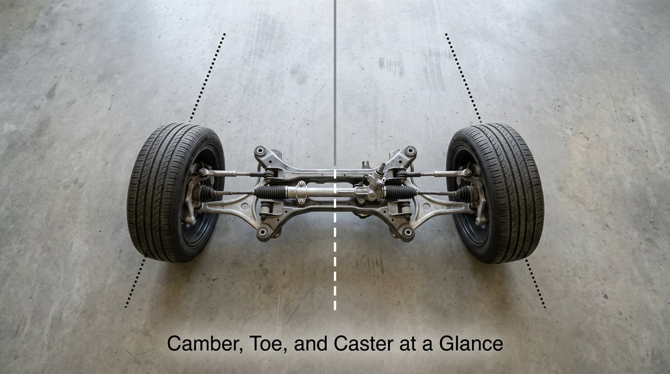 Camber, Toe, and Caster at a Glance