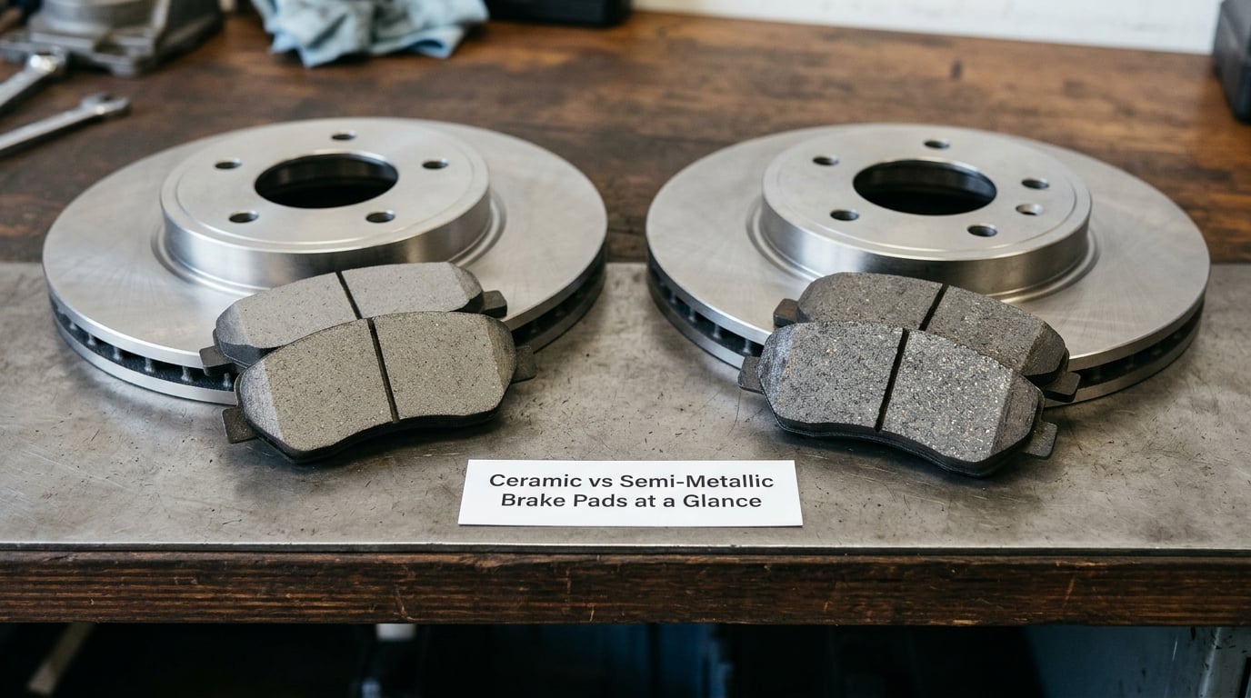 Ceramic vs Semi-Metallic Brake Pads at a Glance