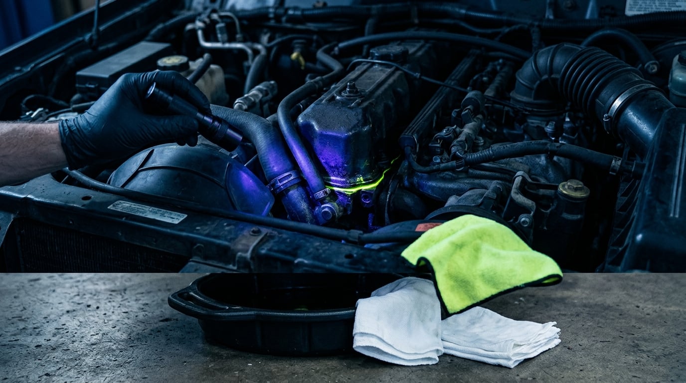 how to find an oil leak with uv dye