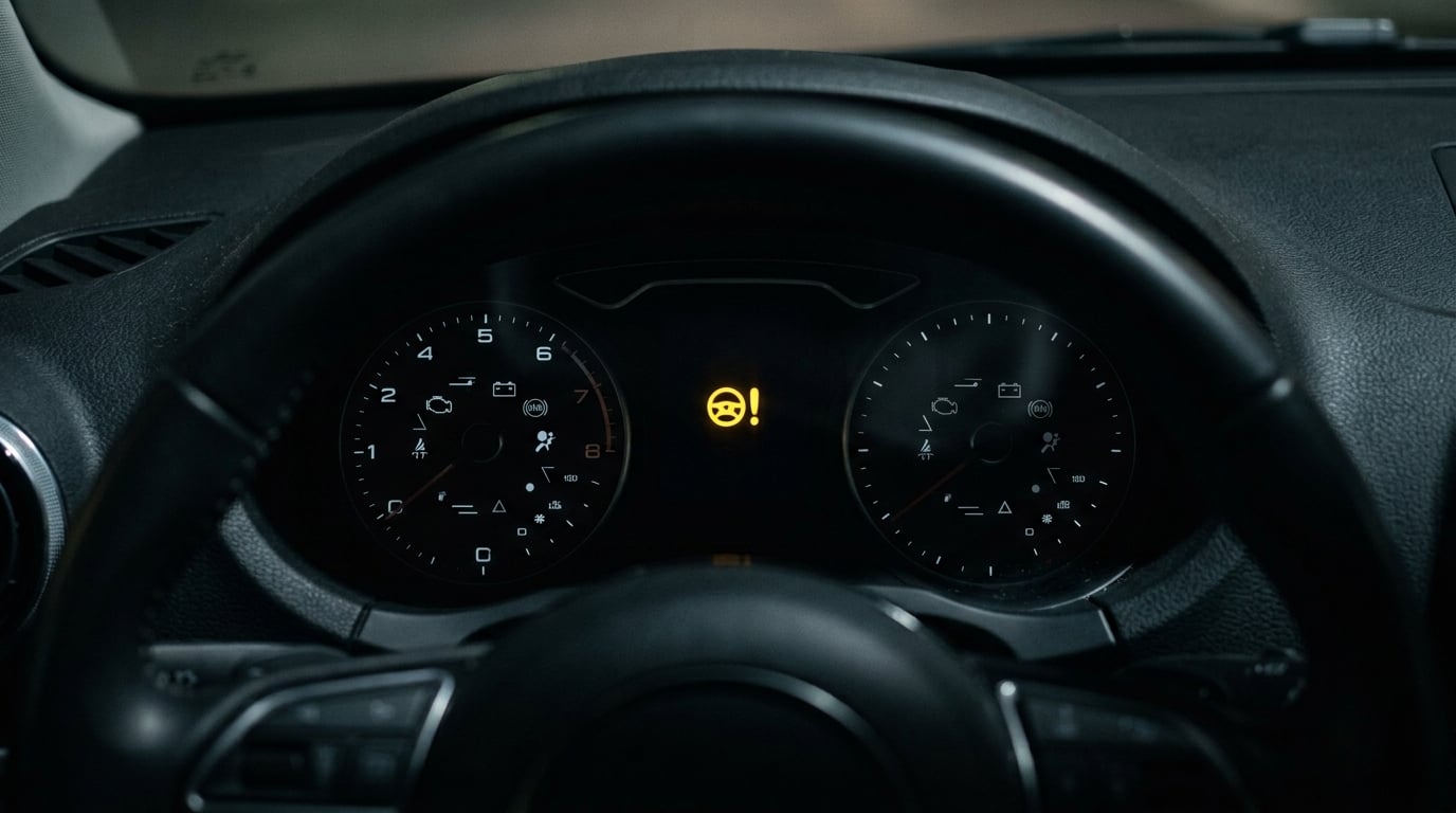 what does a yellow steering wheel light mean
