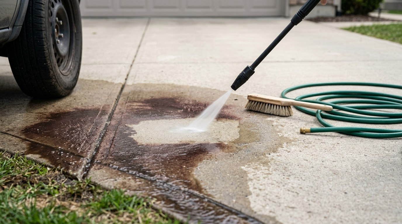 how to clean brake dust off a driveway
