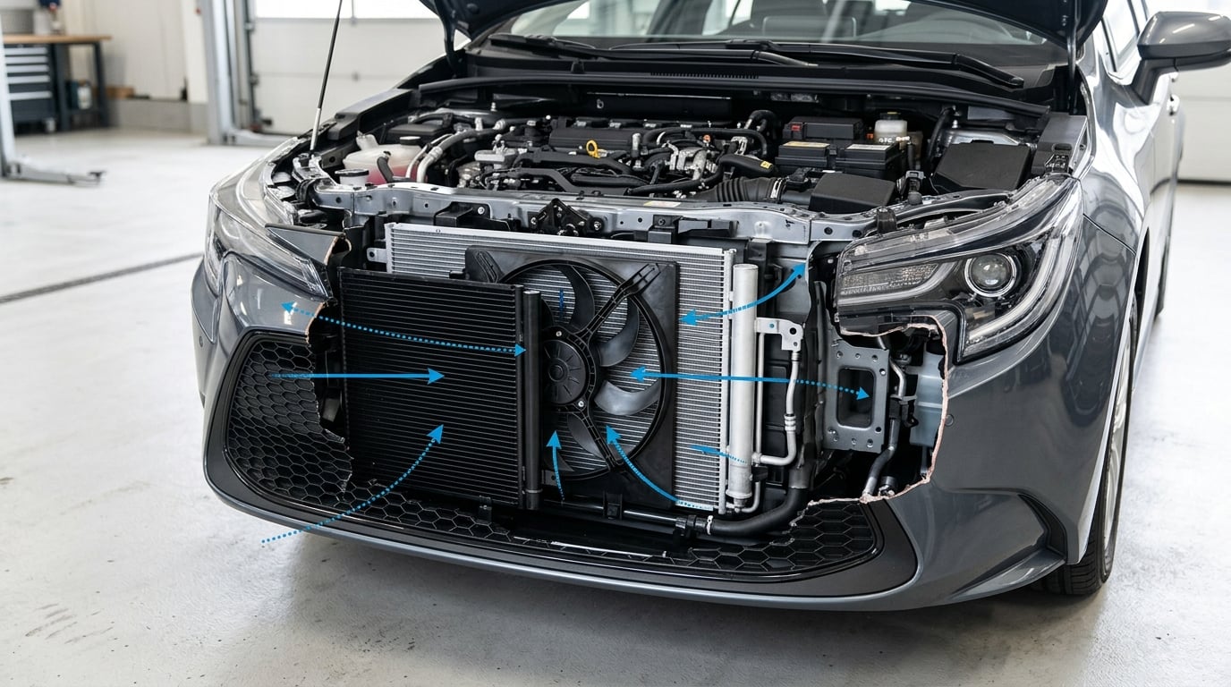 why does my ac only blow cold when driving