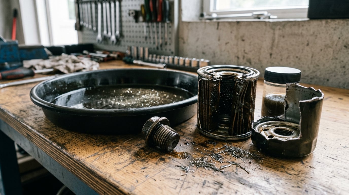 what does metal in engine oil mean