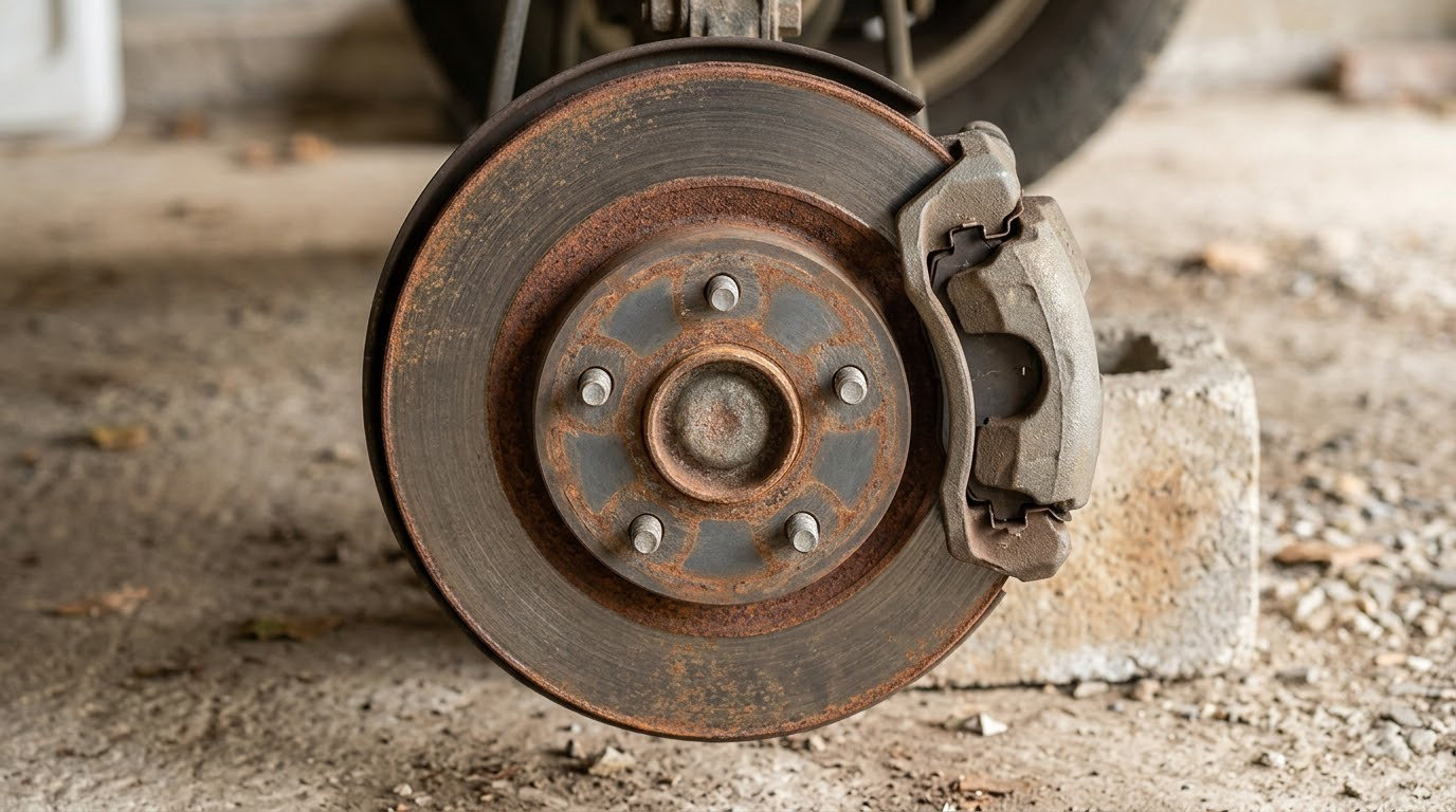 why do brakes rust when a car sits