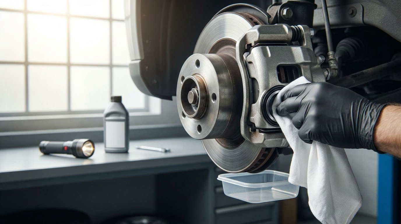 how to check brake calipers for leaks