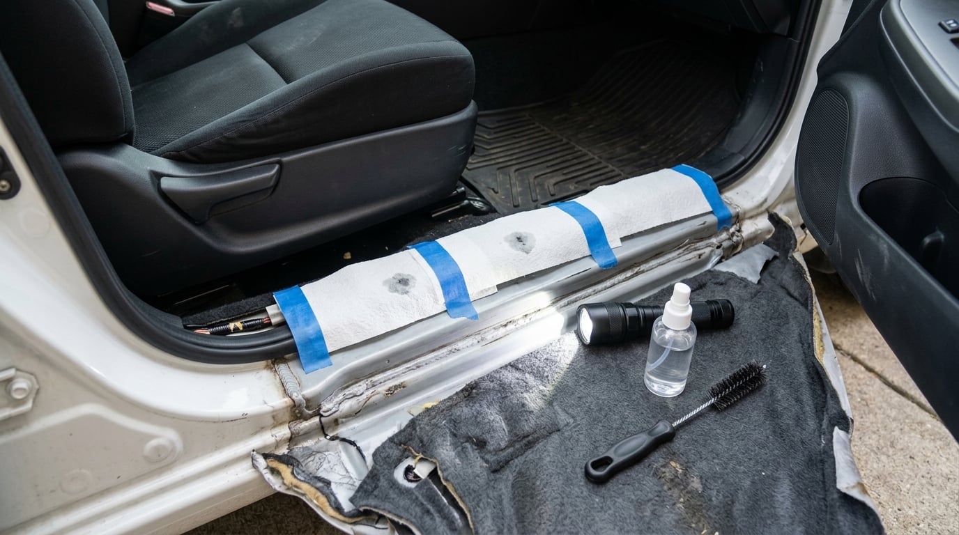 how to find a water leak in a car interior
