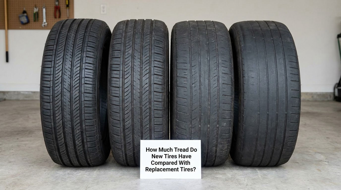 How Much Tread Do New Tires Have Compared With Replacement Tires?