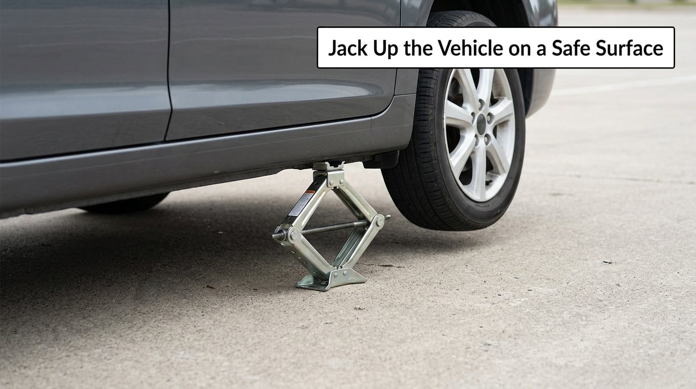 Jack Up the Vehicle on a Safe Surface