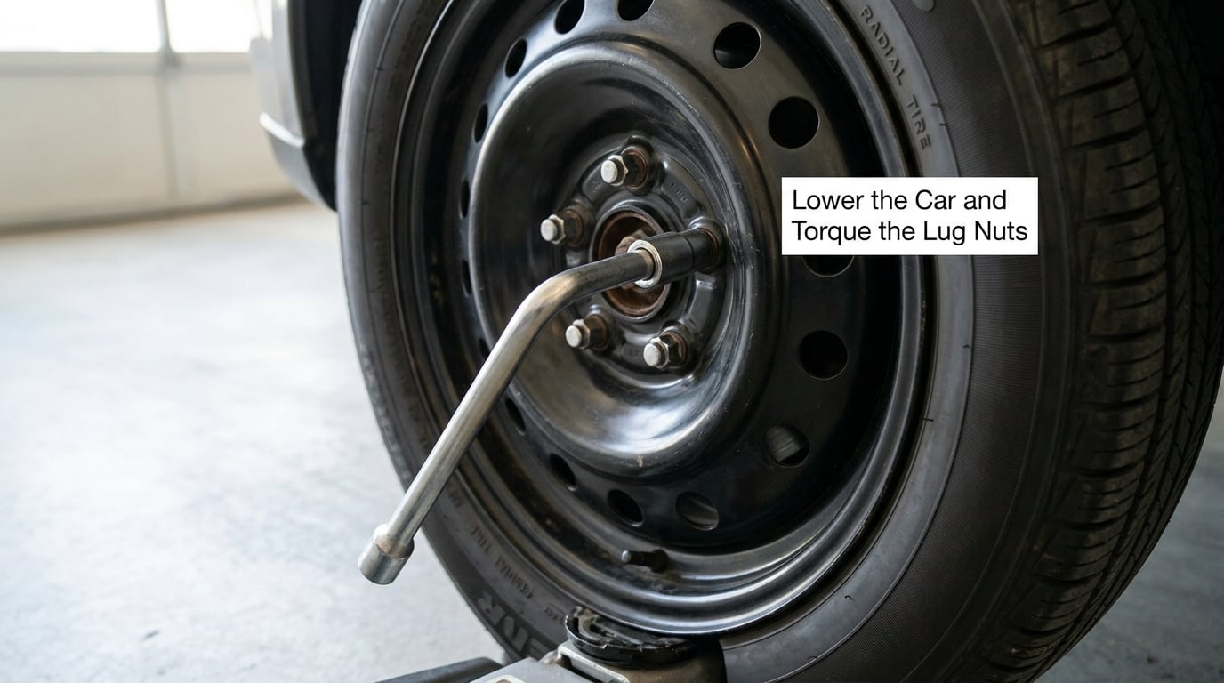 Lower the Car and Torque the Lug Nuts