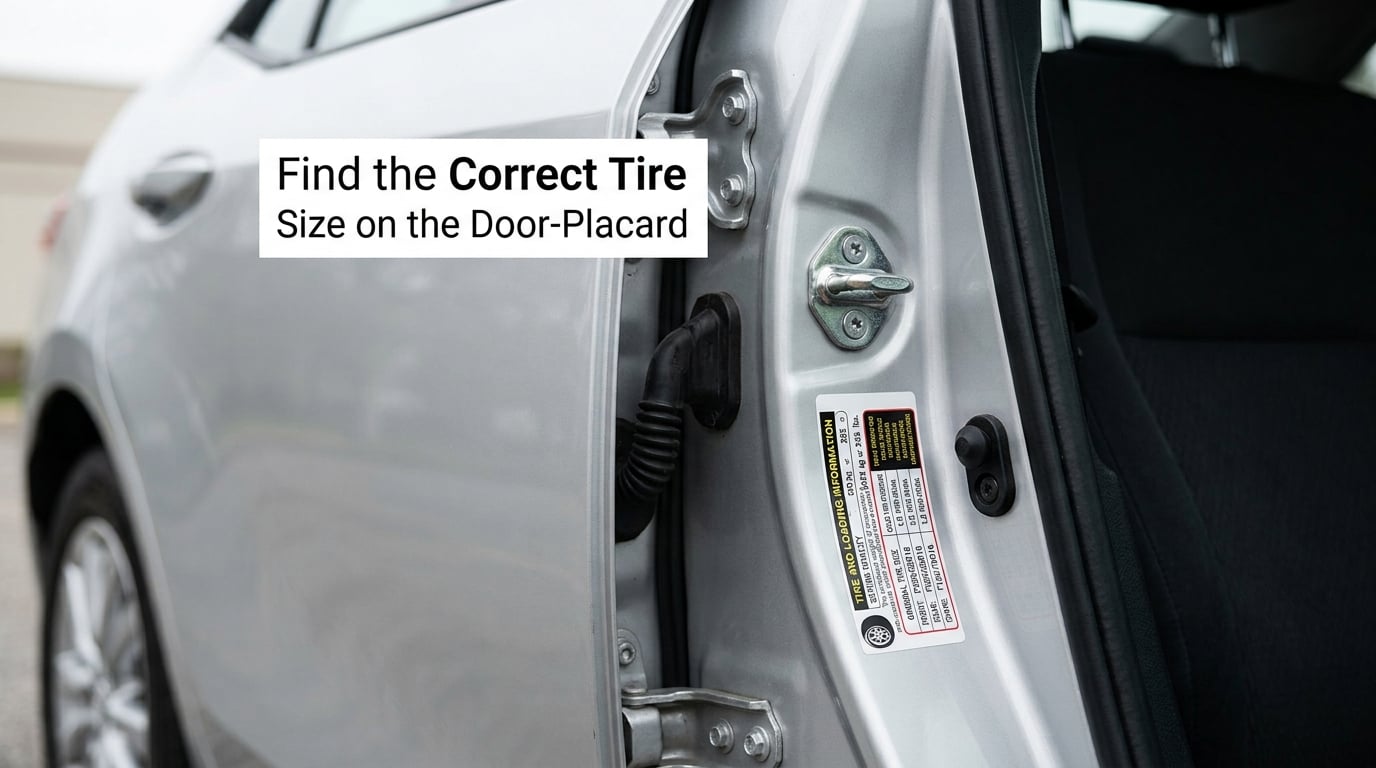 Find the Correct Tire Size on the Door-Placard