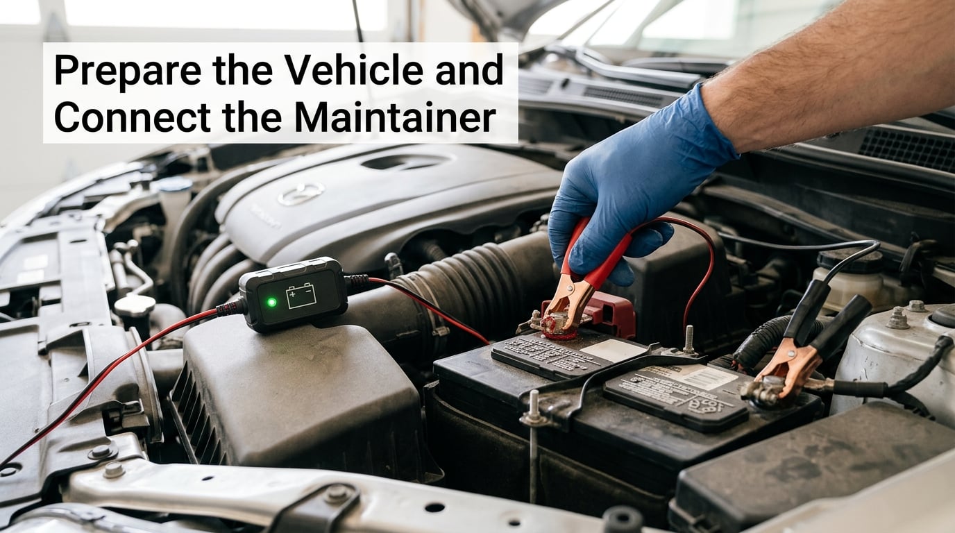 Prepare the Vehicle and Connect the Maintainer