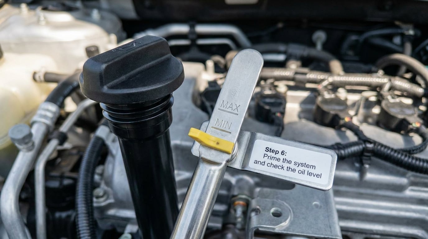 Step 6: Prime the system and check the oil level