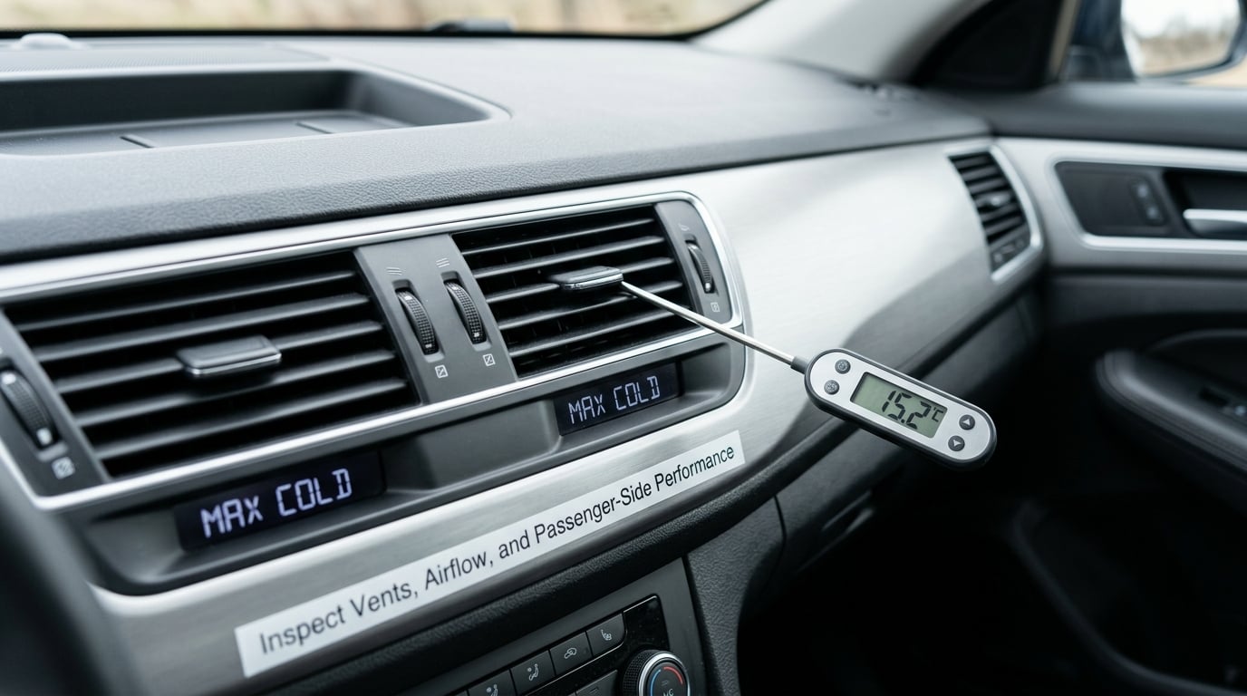 Inspect Vents, Airflow, and Passenger-Side Performance