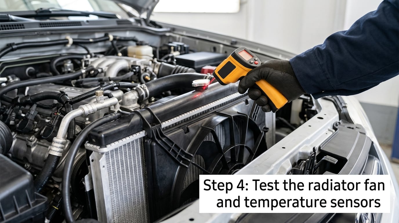 Step 4: Test the radiator fan and temperature sensors