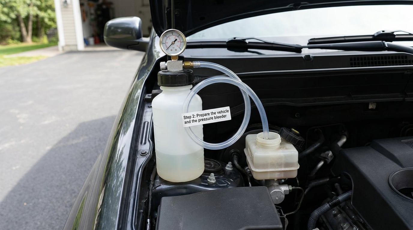 Step 2: Prepare the vehicle and the pressure bleeder