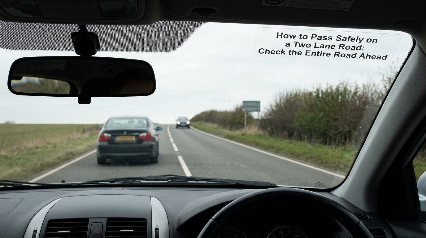 How to Pass Safely on a Two Lane Road: Check the Entire Road Ahead