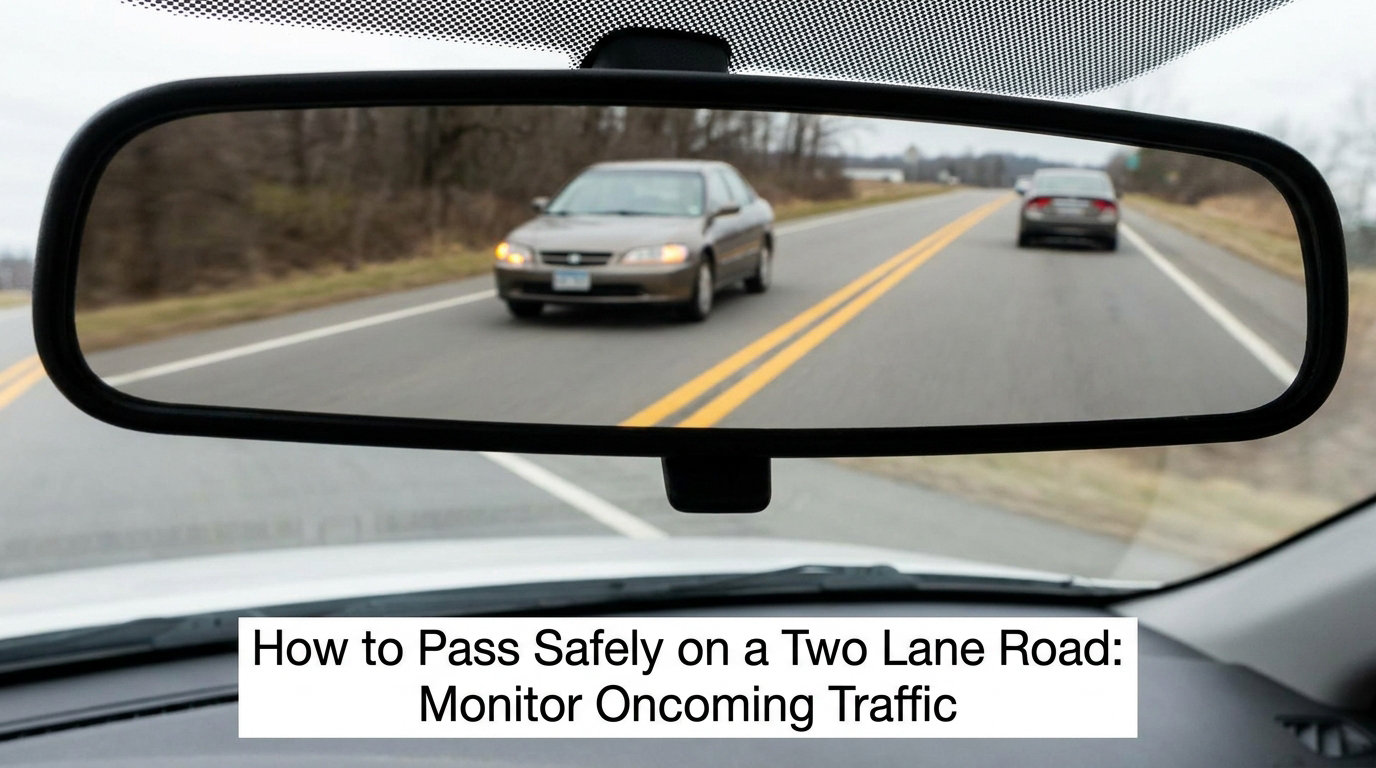 How to Pass Safely on a Two Lane Road: Monitor Oncoming Traffic