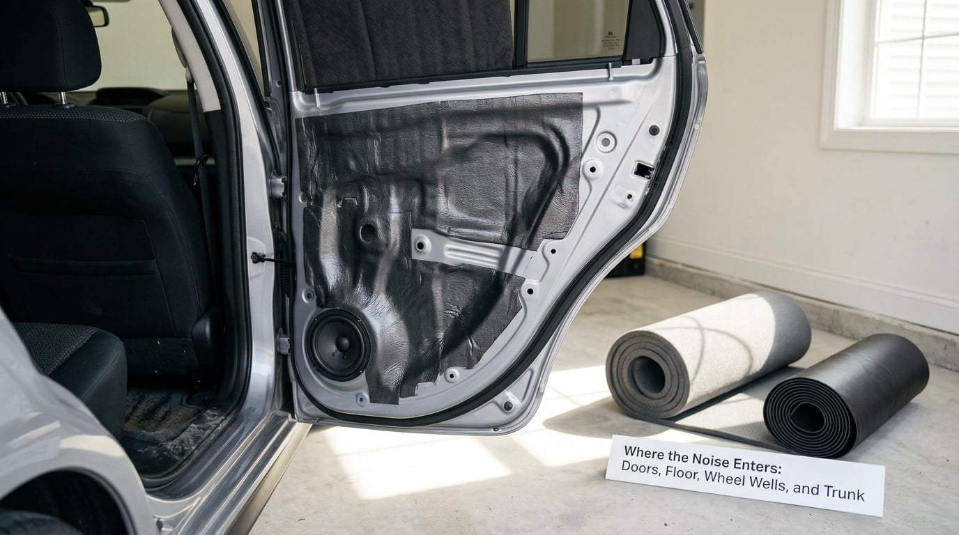 Where the Noise Enters: Doors, Floor, Wheel Wells, and Trunk