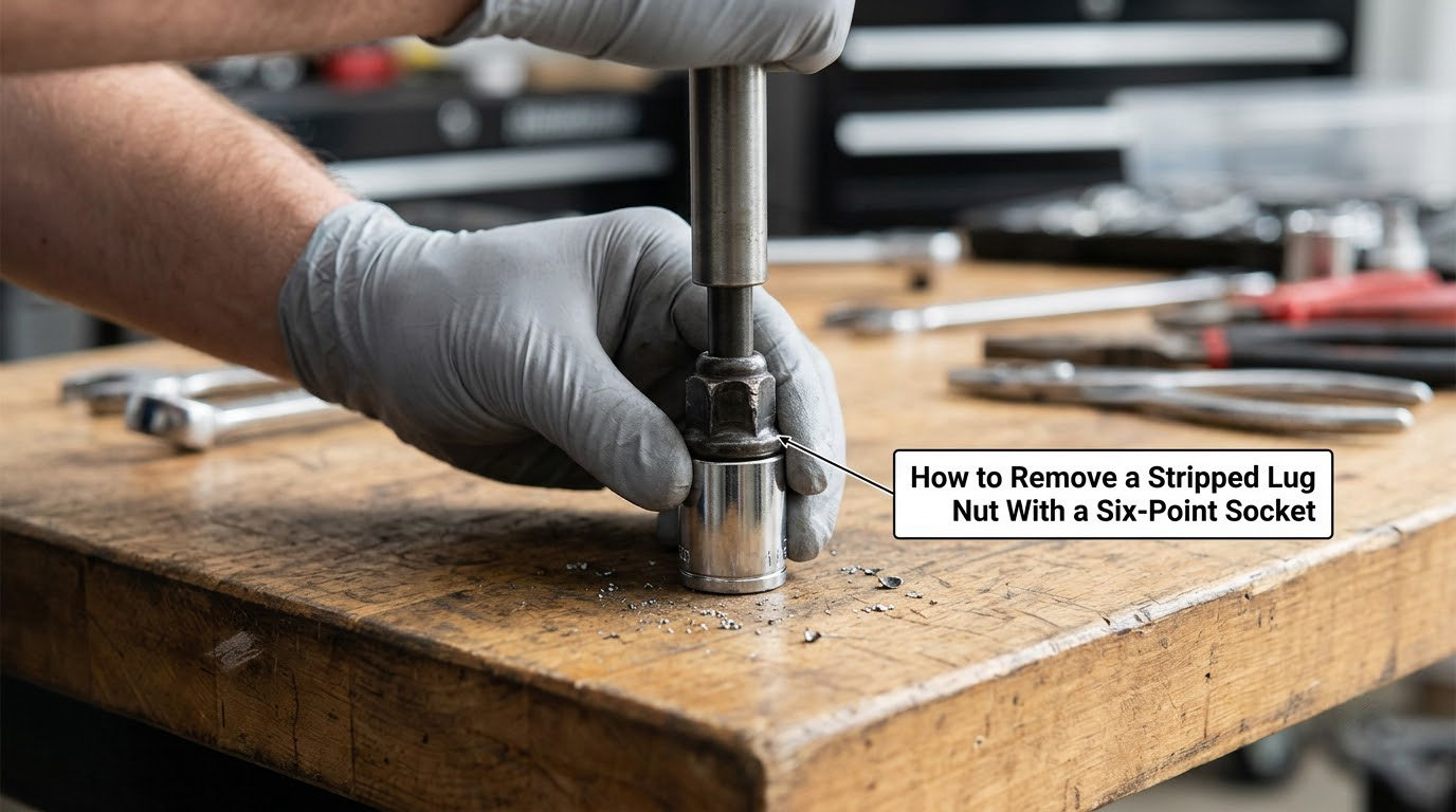 How to Remove a Stripped Lug Nut With a Six-Point Socket