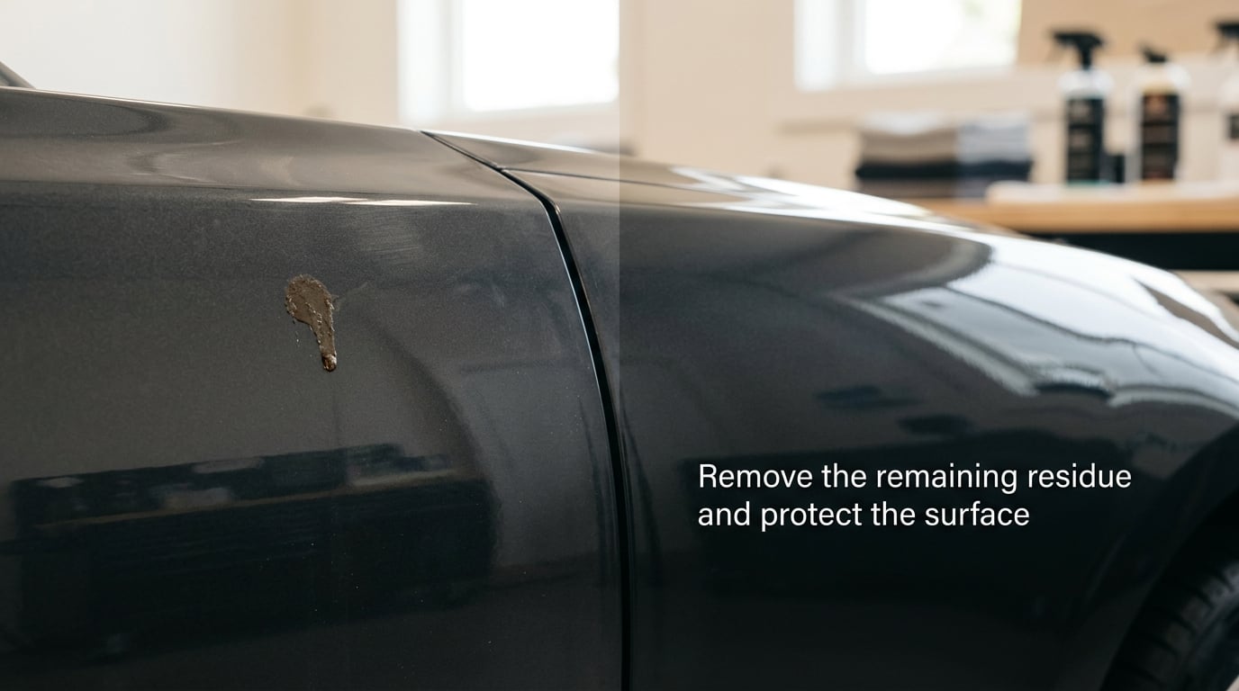 Remove the remaining residue and protect the surface