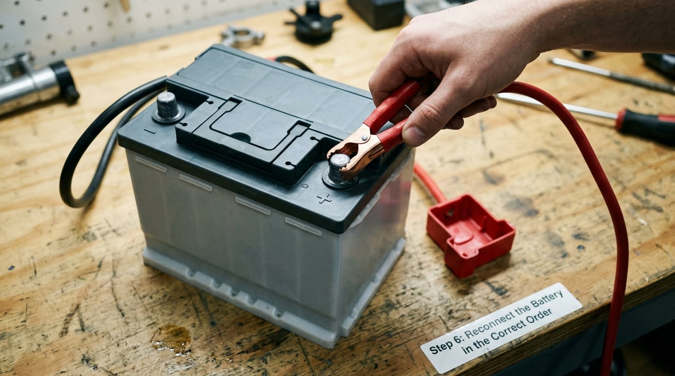 Step 6: Reconnect the Battery in the Correct Order