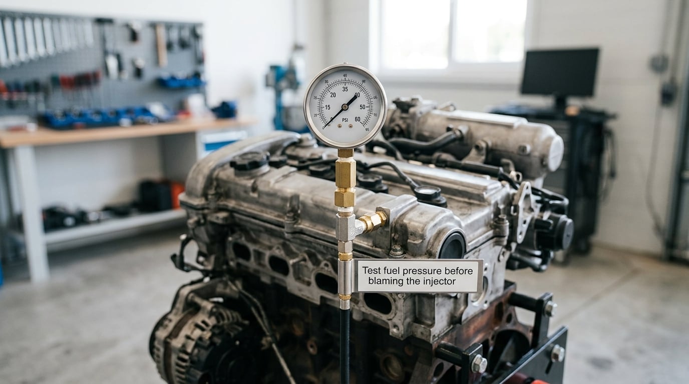 Test fuel pressure before blaming the injector