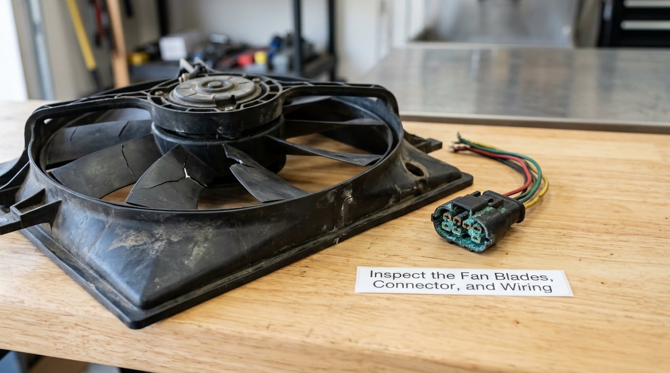 Inspect the Fan Blades, Connector, and Wiring