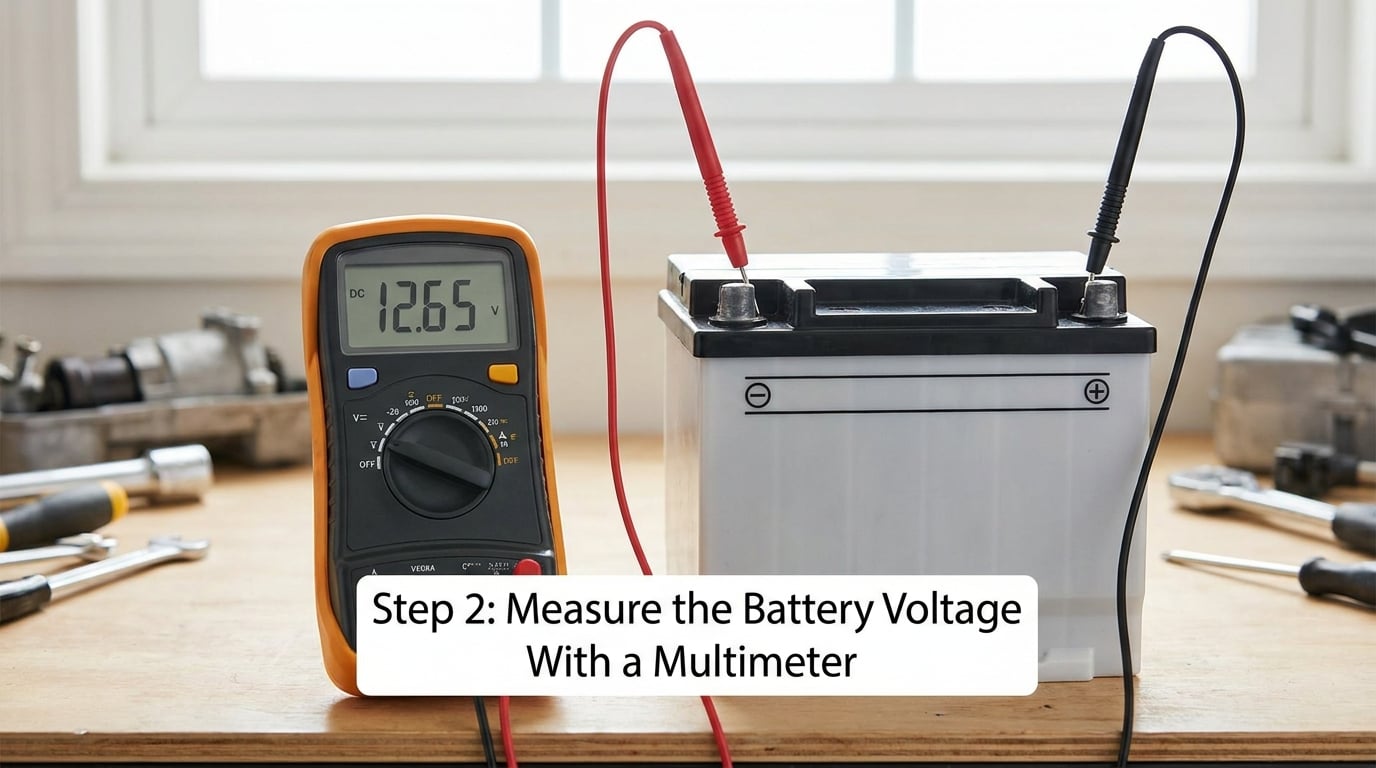 Step 2: Measure the Battery Voltage With a Multimeter