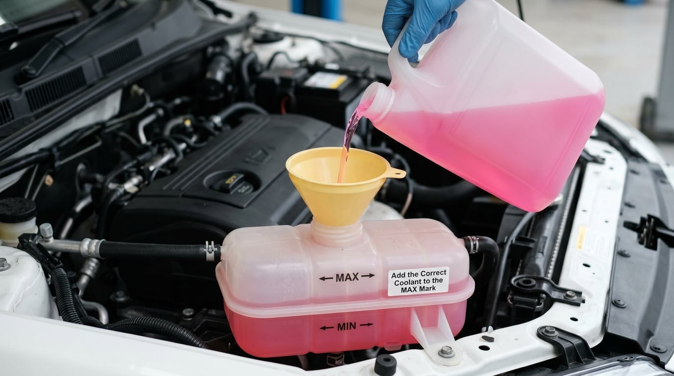 Add the Correct Coolant to the MAX Mark