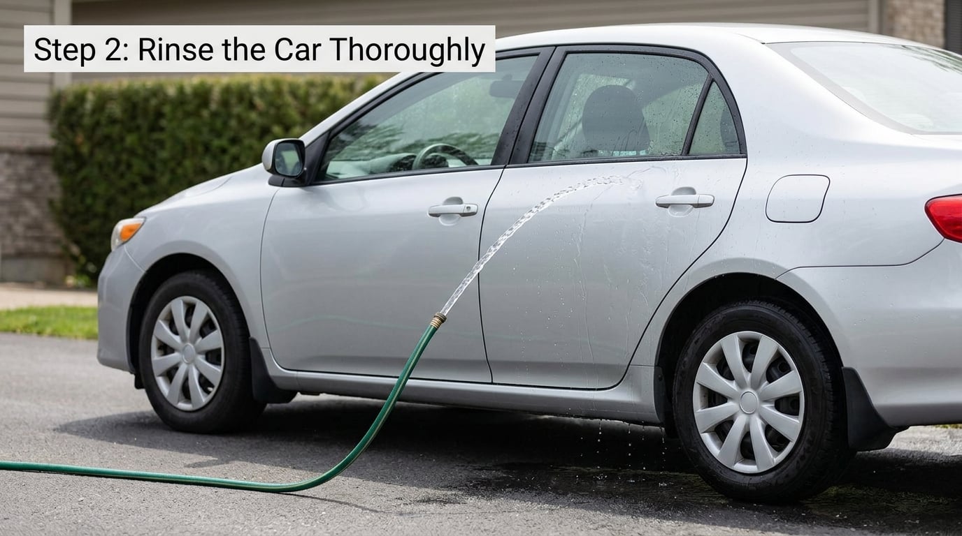 Step 2: Rinse the Car Thoroughly