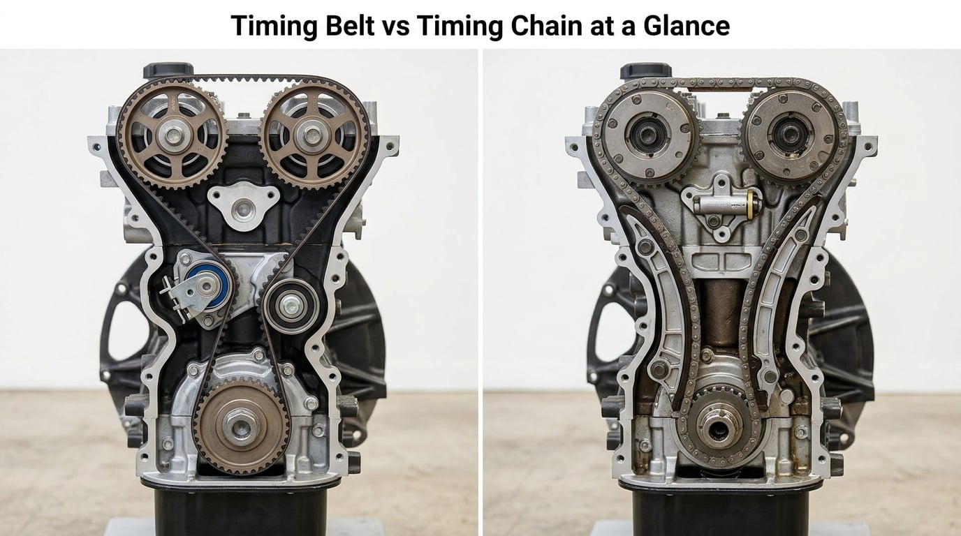 Timing Belt vs Timing Chain at a Glance