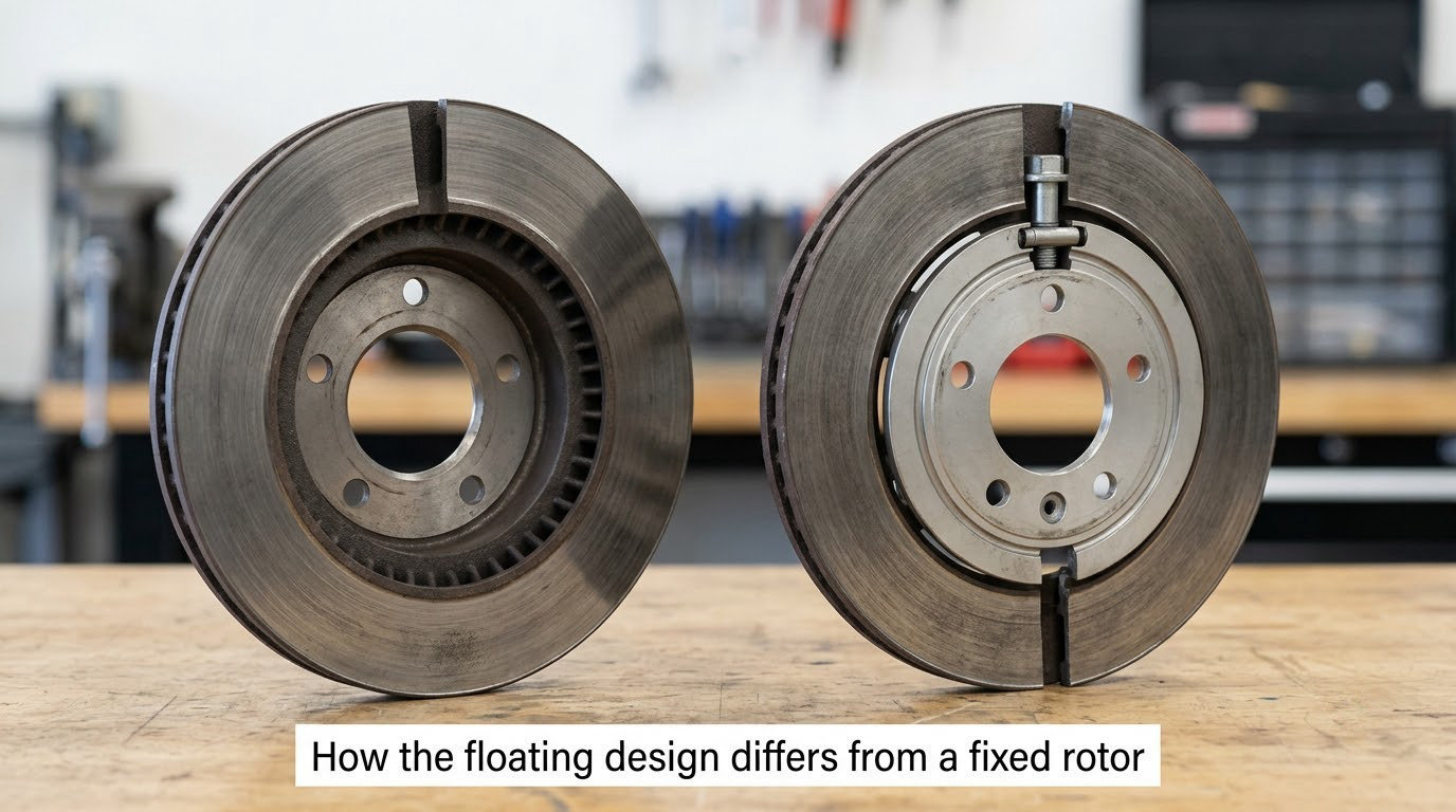 How the floating design differs from a fixed rotor