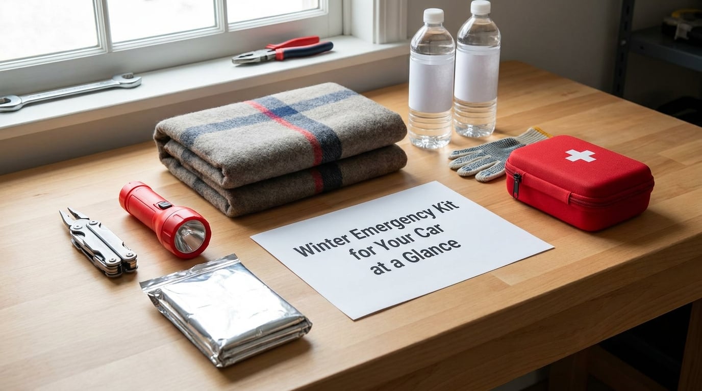 Winter Emergency Kit for Your Car at a Glance
