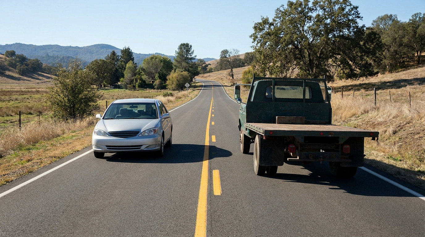 how to pass safely on a two lane road
