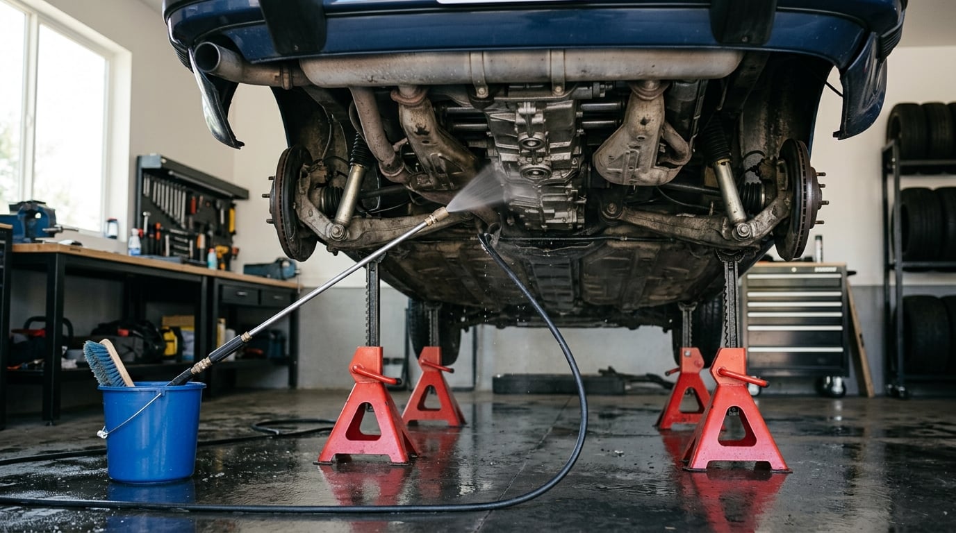 how to clean undercarriage road salt off a car