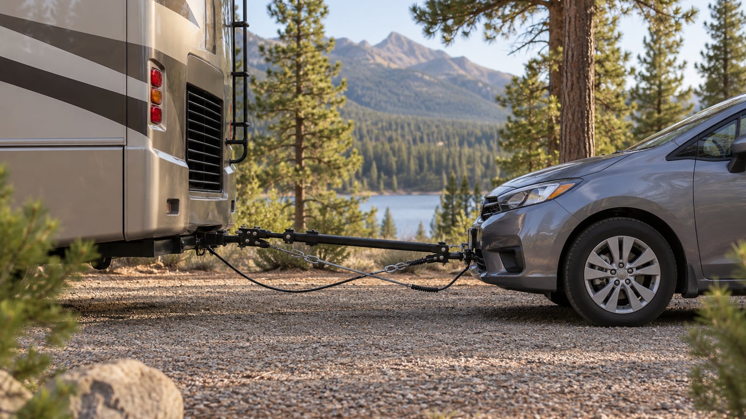 how to flat tow a car behind an rv