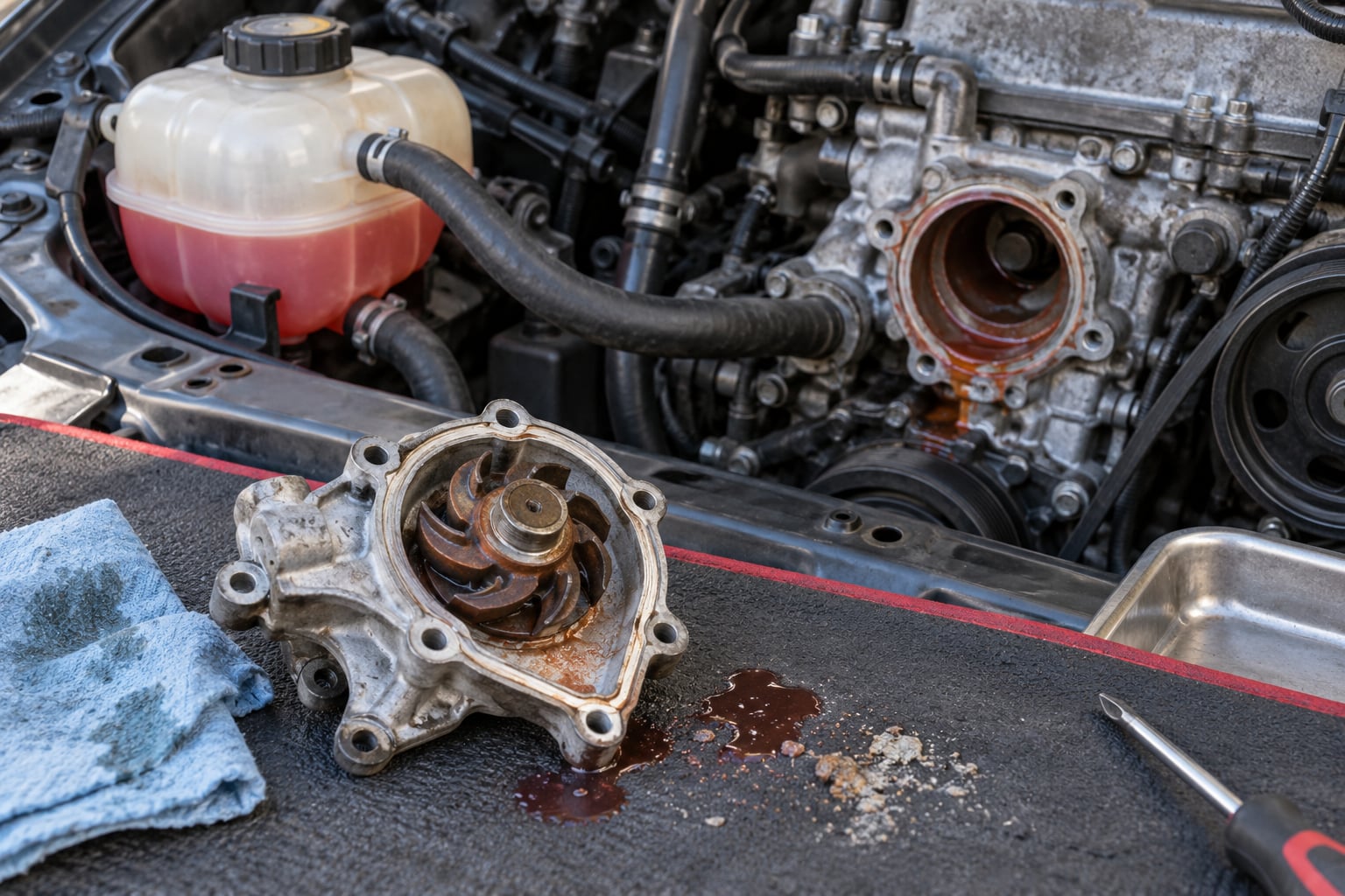 water pump failure symptoms