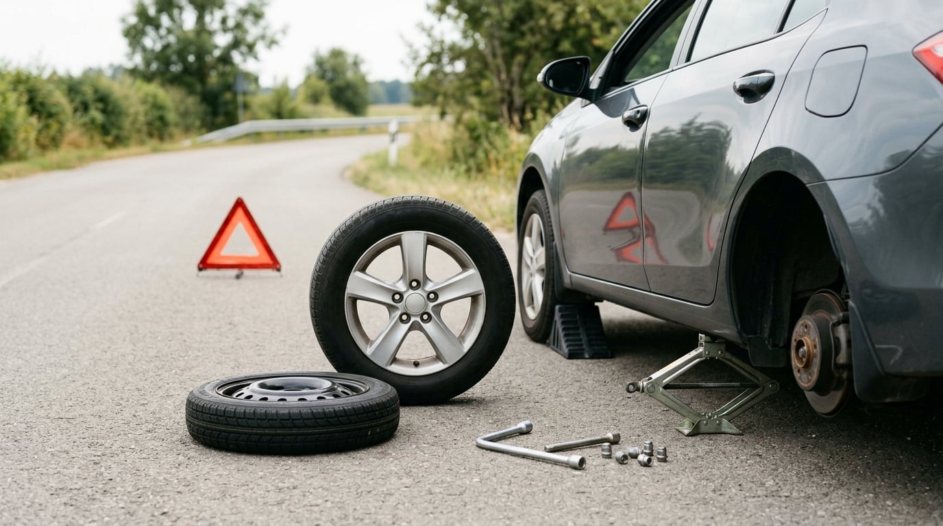how to change a flat tire step by step