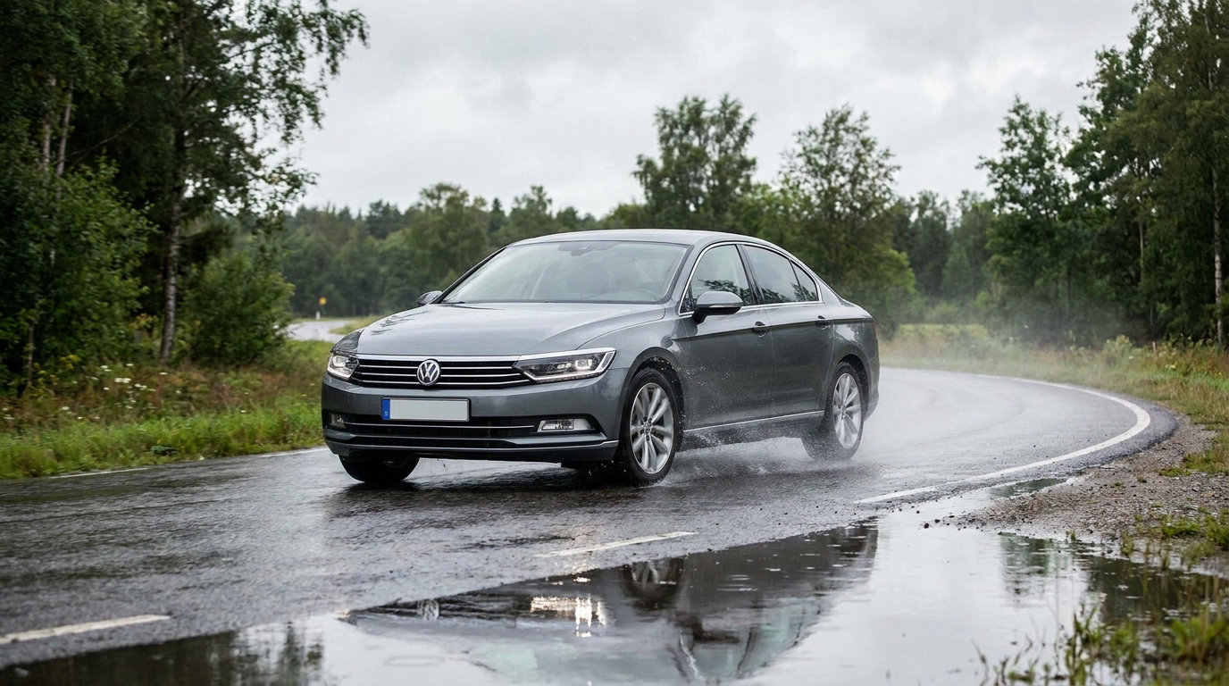 how to recover from a skid on wet roads