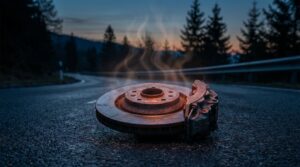 why do brakes overheat on long downhill grades