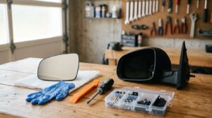 how to replace a side mirror glass