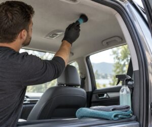 how to clean a car headliner