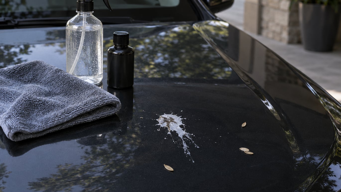 how to remove bird droppings from car paint