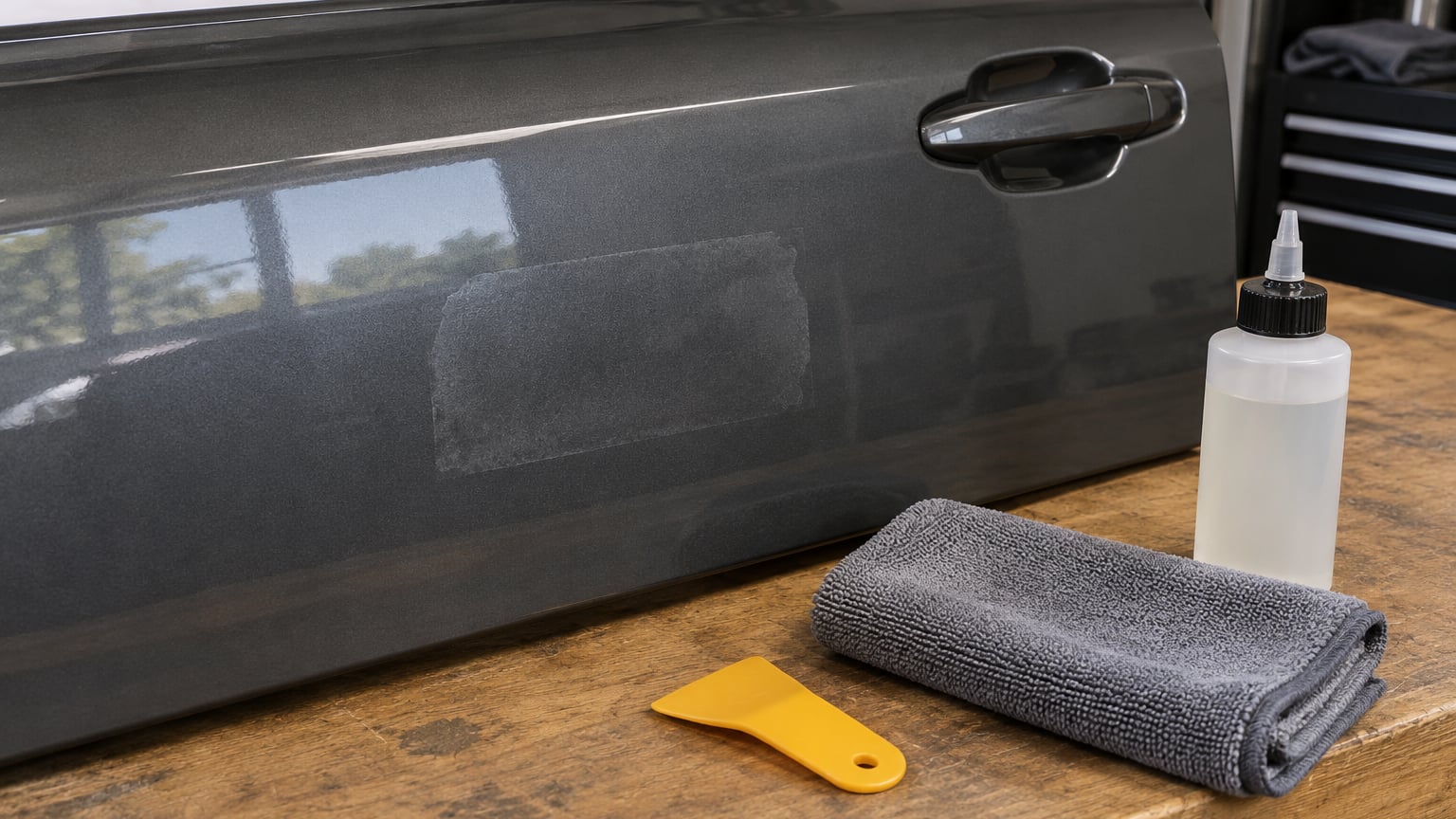 how to remove adhesive residue from car paint