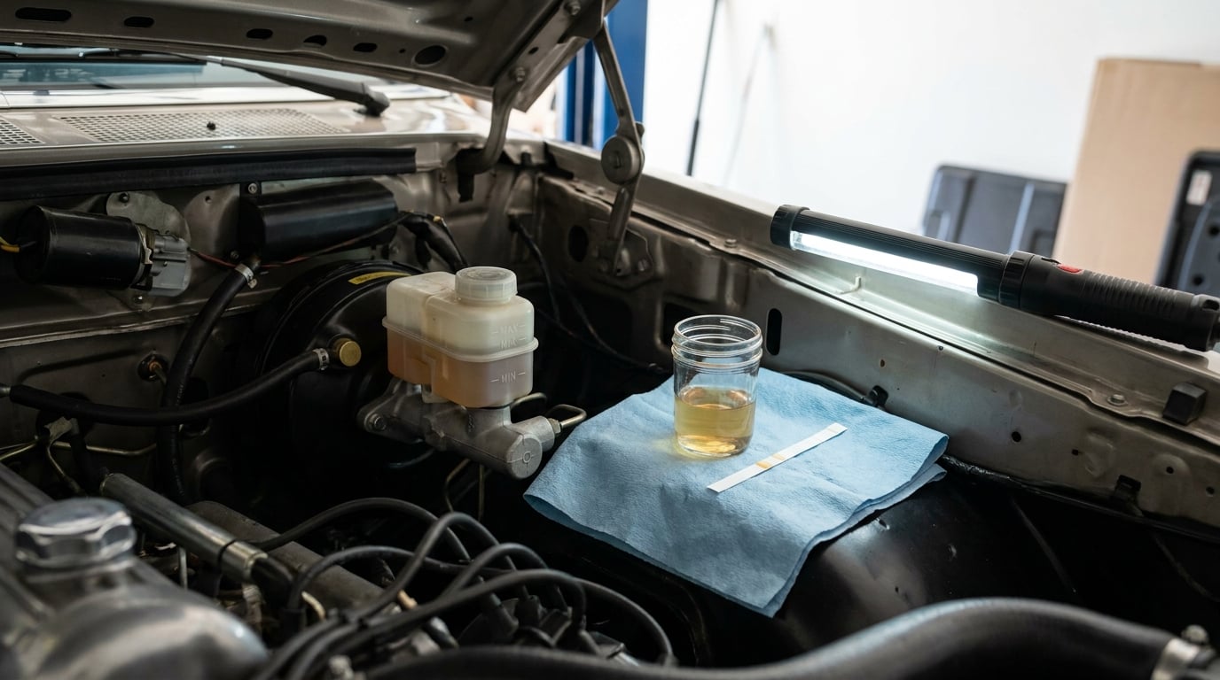 how to check brake fluid level and color