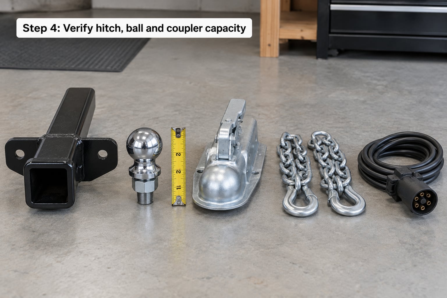 Step 4: Verify hitch, ball and coupler capacity