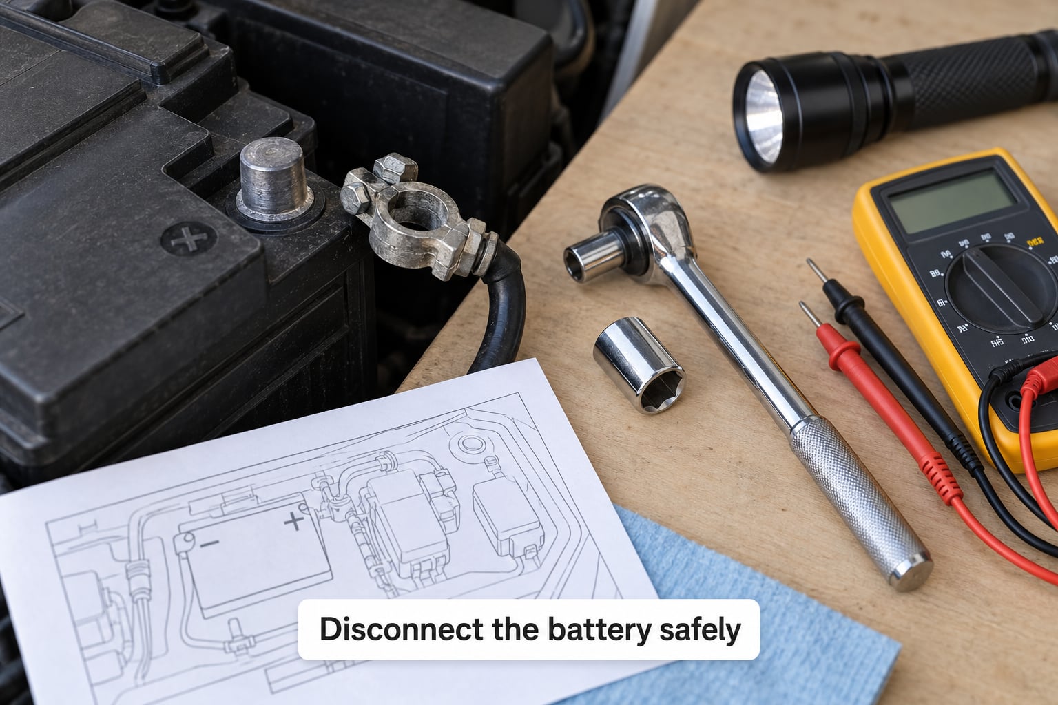 Disconnect the battery safely