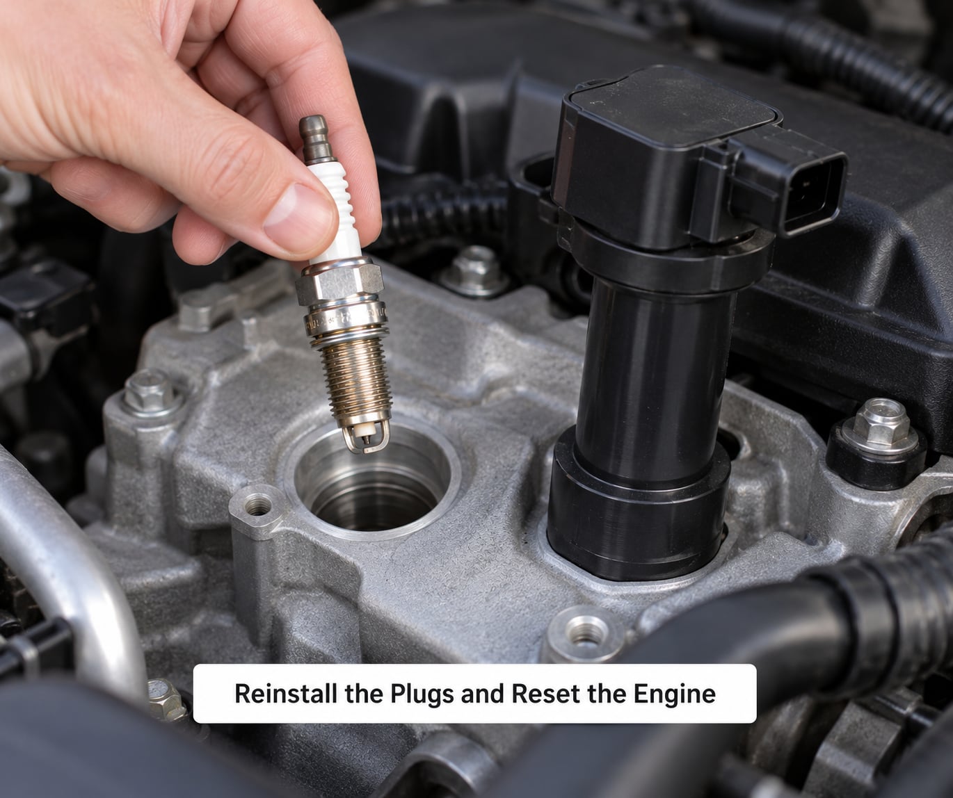 Reinstall the Plugs and Reset the Engine